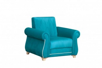 Кресло для отдыха "Порто" (велюр киви бирюза / микровельвет крем) в Тальменке - talmenka.mebel54.com | фото