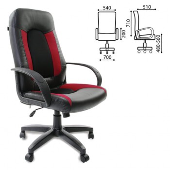 Кресло офисное BRABIX Strike EX-525 (черно-красный) в Тальменке - talmenka.mebel54.com | фото