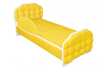 Кровать 160 Атлет 74 Жёлтый (мягкий бортик) в Тальменке - talmenka.mebel54.com | фото
