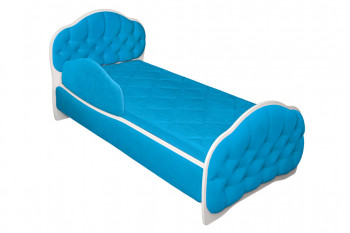 Кровать 160 Гармония 84 Ярко-голубой (мягкий бортик) в Тальменке - talmenka.mebel54.com | фото