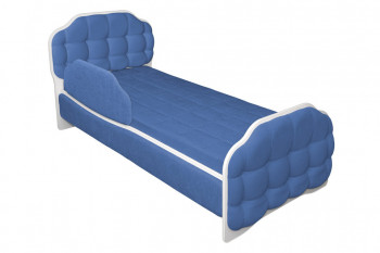 Кровать 170 Атлет 29 Синий (мягкий бортик) в Тальменке - talmenka.mebel54.com | фото