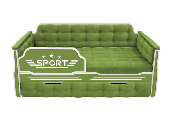 Кровать 170 серии Спорт 1 ящик 76 Зелёный (мягкие боковые накладки) в Тальменке - talmenka.mebel54.com | фото