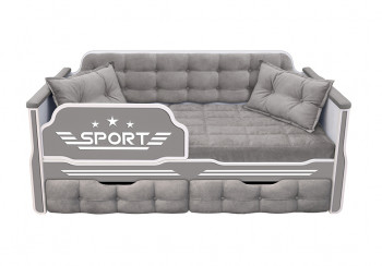 Кровать 170 серии Спорт 2 ящика 45 Серый (подушки) в Тальменке - talmenka.mebel54.com | фото