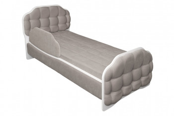 Кровать 190 Атлет Lux 96 Серый (мягкий бортик) в Тальменке - talmenka.mebel54.com | фото
