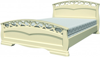 Кровать Грация-1 из массива сосны 1600*2000 Слоновая кость в Тальменке - talmenka.mebel54.com | фото