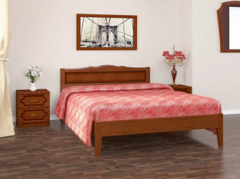 Кровать Карина-7 из массива сосны 1200*2000 Орех в Тальменке - talmenka.mebel54.com | фото