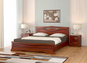 Кровать Карина-7 из массива сосны 1400*2000 Орех в Тальменке - talmenka.mebel54.com | фото