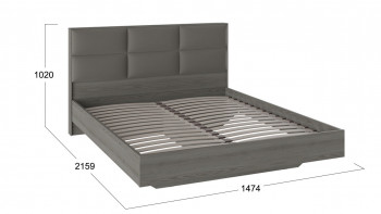 Кровать «Либерти» с мягким изголовьем и подъемным механизмом Хадсон/Ткань Грей/1400 в Тальменке - talmenka.mebel54.com | фото