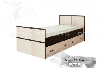 Кровать Сакура с настилом и ящиками 0,9 (Венге/Лоредо) в Тальменке - talmenka.mebel54.com | фото