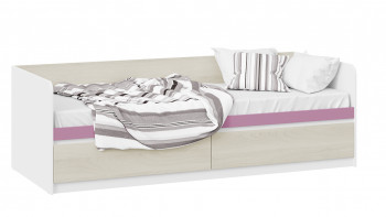 Кровать «Сканди» с 2 ящиками Дуб Гарден/Белый/Лиловый в Тальменке - talmenka.mebel54.com | фото