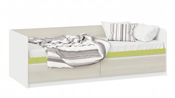 Кровать «Сканди» с 2 ящиками Дуб Гарден/Белый/Зеленый в Тальменке - talmenka.mebel54.com | фото