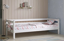 Кровать Соня Вариант 2 с задней защитой Белый полупрозрачный в Тальменке - talmenka.mebel54.com | фото