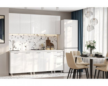 Кухонный гарнитур Модерн New 2 м (Белый глянец Бруно) в Тальменке - talmenka.mebel54.com | фото