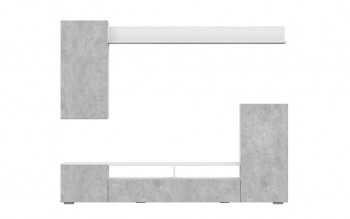 Мебель для гостиной МГС 4 (Белый/Цемент светлый) в Тальменке - talmenka.mebel54.com | фото