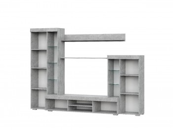 Мебель для гостиной МГС 5 Цемент светлый / Белый в Тальменке - talmenka.mebel54.com | фото