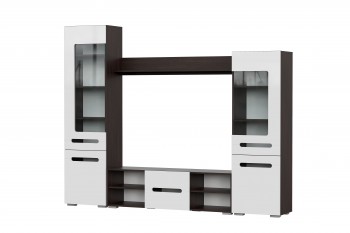 Мебель для гостиной МГС 6 (Исполнение 1/Венге/Белый глянец) в Тальменке - talmenka.mebel54.com | фото