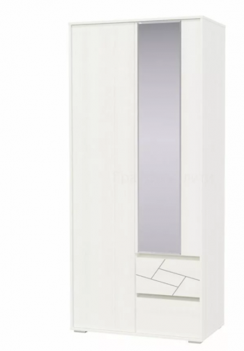 Шкаф 2-х дверный с ящиками Аделина 1000 Рамух белый в Тальменке - talmenka.mebel54.com | фото