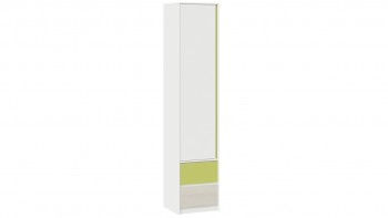 Шкаф для белья комбинированный «Сканди» Дуб Гарден/Белый/Зеленый в Тальменке - talmenka.mebel54.com | фото