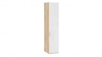 Шкаф для белья с 1 глухой дверью «Эмбер» Яблоня Беллуно/Белый глянец в Тальменке - talmenka.mebel54.com | фото