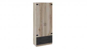 Шкаф для одежды комбинированный «Окланд» (Фон Черный/Дуб Делано) в Тальменке - talmenka.mebel54.com | фото