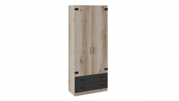 Шкаф для одежды комбинированный «Окланд» (Фон Черный/Дуб Делано) Распродажа в Тальменке - talmenka.mebel54.com | фото