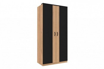 Техно ЛД 678.130.000.007 Шкаф 2-хстворчатый с комбинированными дверями (Дуб Крафт белый/Серый шифер) в Тальменке - talmenka.mebel54.com | фото