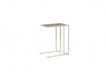 Стол приставной Скандик 42.24 (со стеклом) (металл: белый) в Тальменке - talmenka.mebel54.com | фото