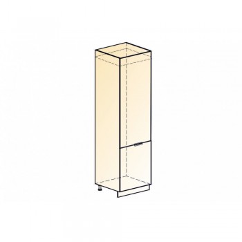 Стоун Шкаф-пенал L600 под холодильник (2 дв. гл.) (белый/грей софттач) в Тальменке - talmenka.mebel54.com | фото